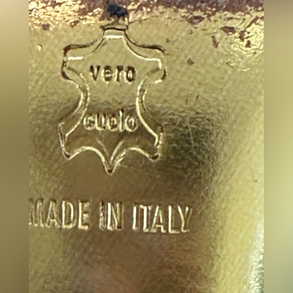 Judith Leiber Gold Tan  snake embossed Heels with Pointed Toe - Picture 7 of 16